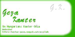 geza kanter business card
